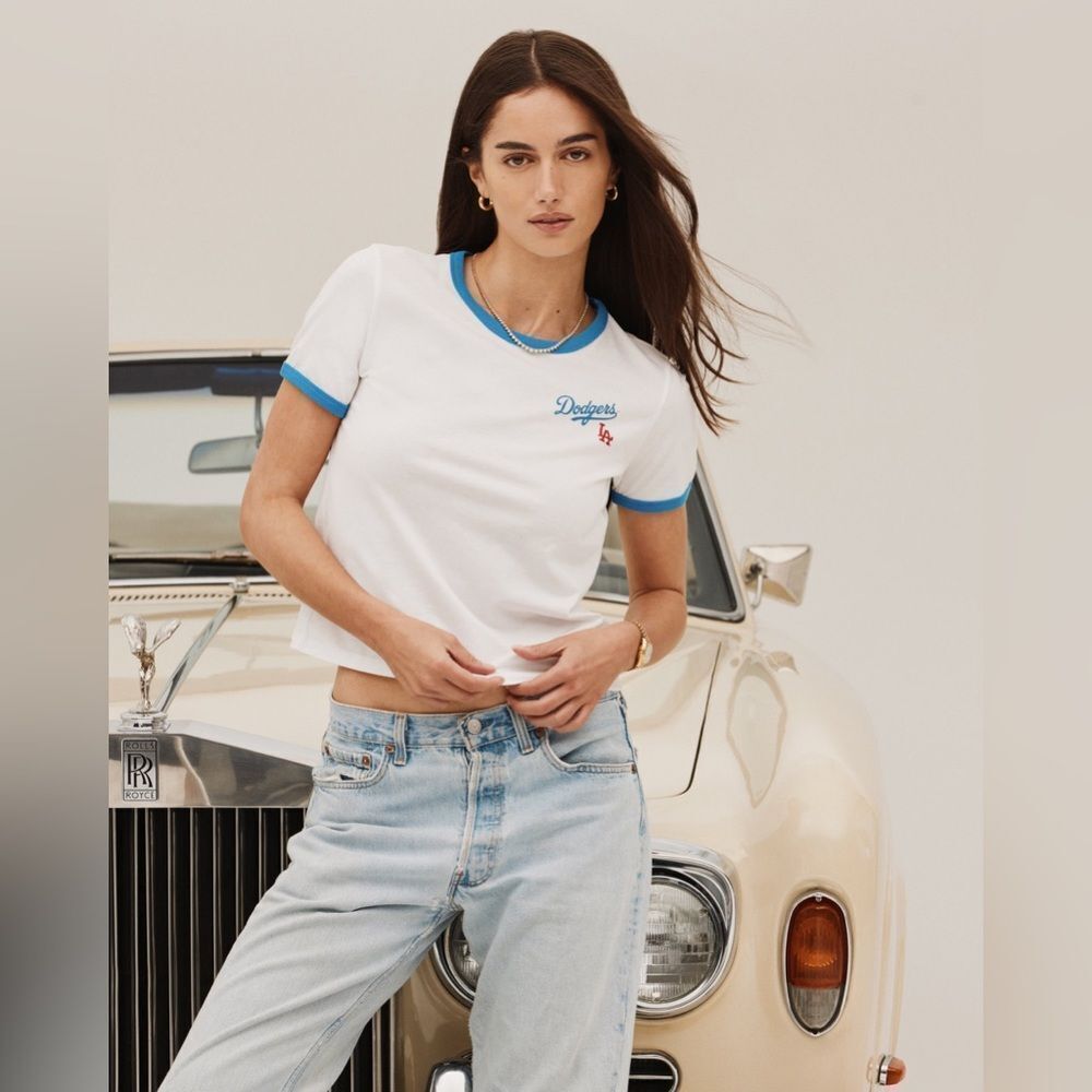 Sporty & Rich White and Blue Dodgers Tee